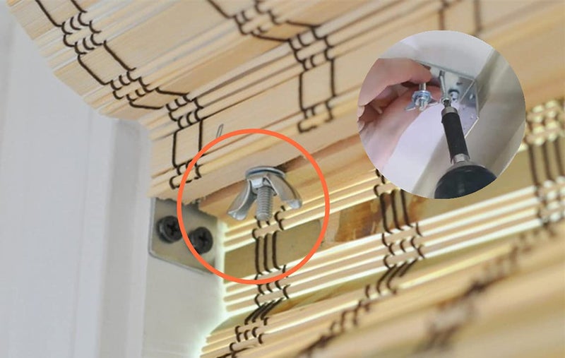 Cutelec 2pcs Mounting L Bracket and wingnut for Woven Wood or Bamboo Shade Universal Design for Inside, Ceiling or Wall Mount Roman Fold Shade - Image 4